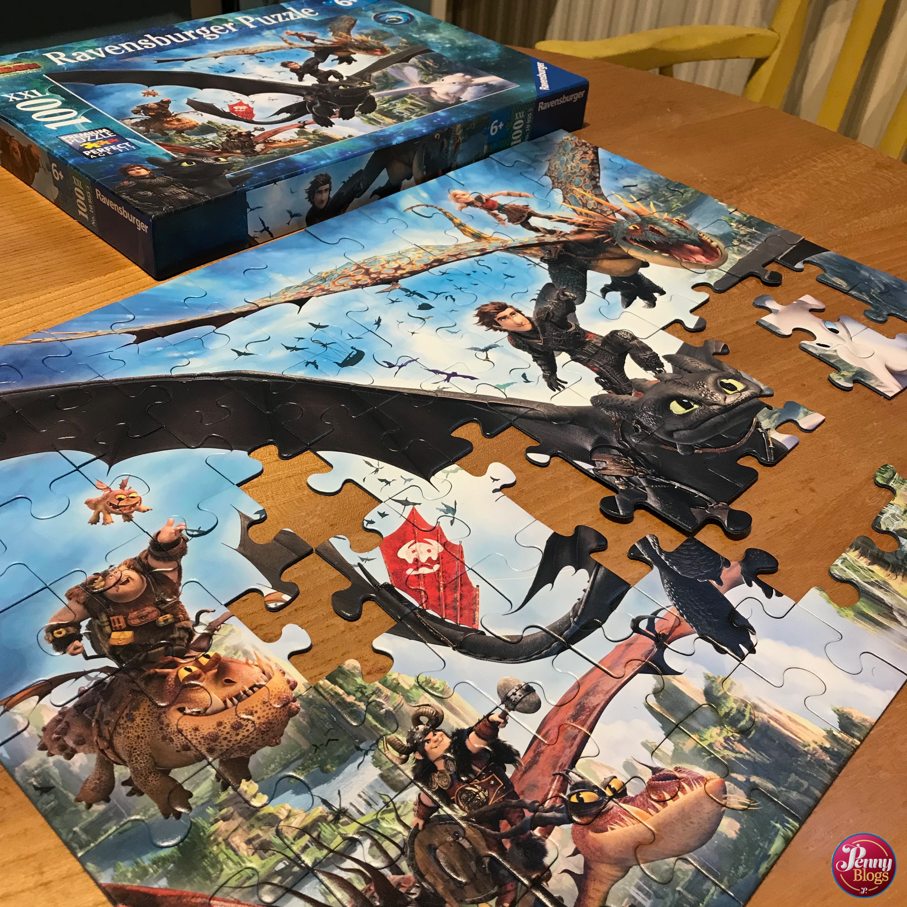 Jigsaw Puzzle Game Board How To Train Your Dragon 3 XXL 100pcs Cardboard NEW ! 