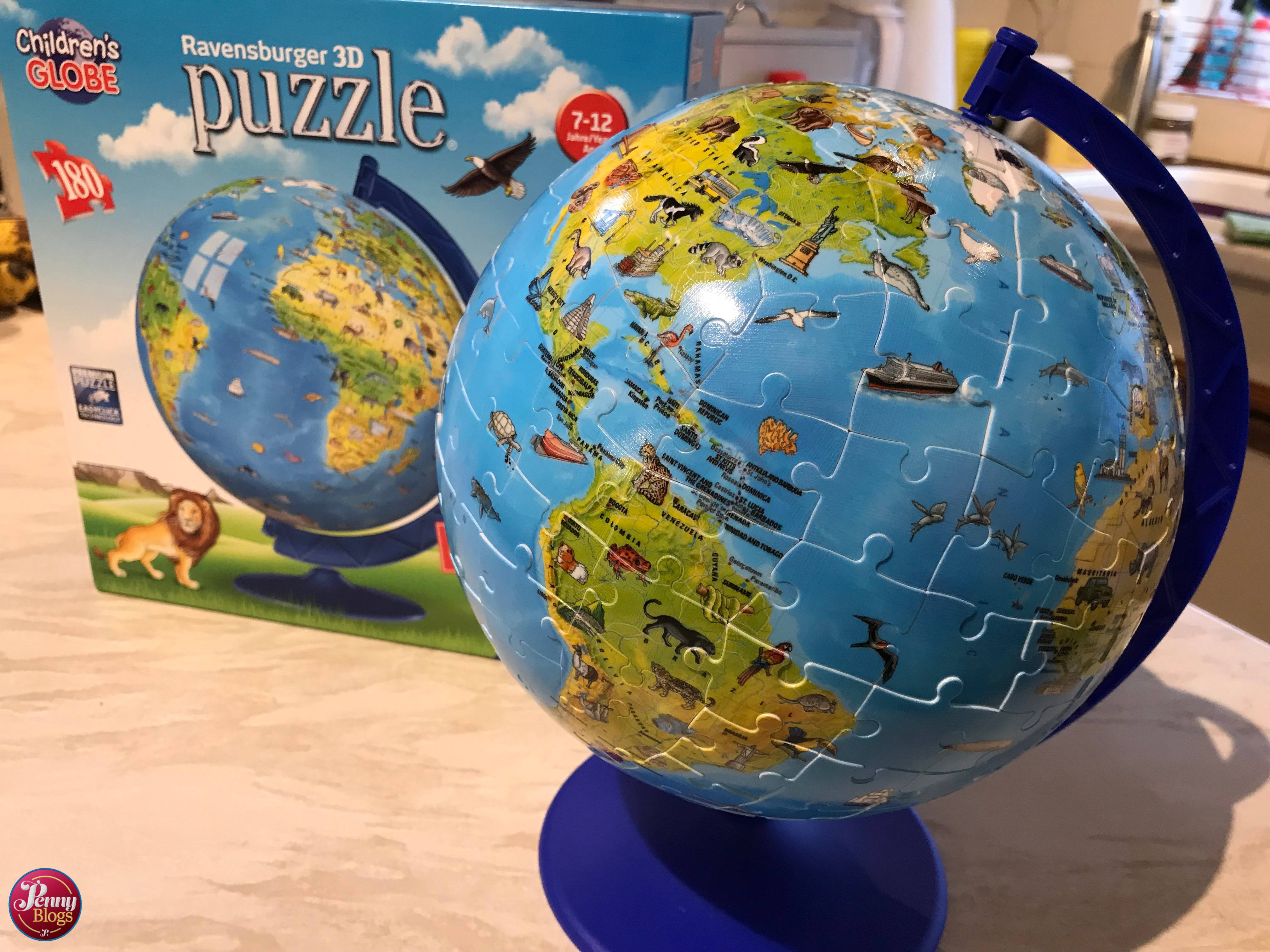Globus Erde Puzzle 3D Schweres Puzzle 49 tlg mit Ständer NEU JO 
