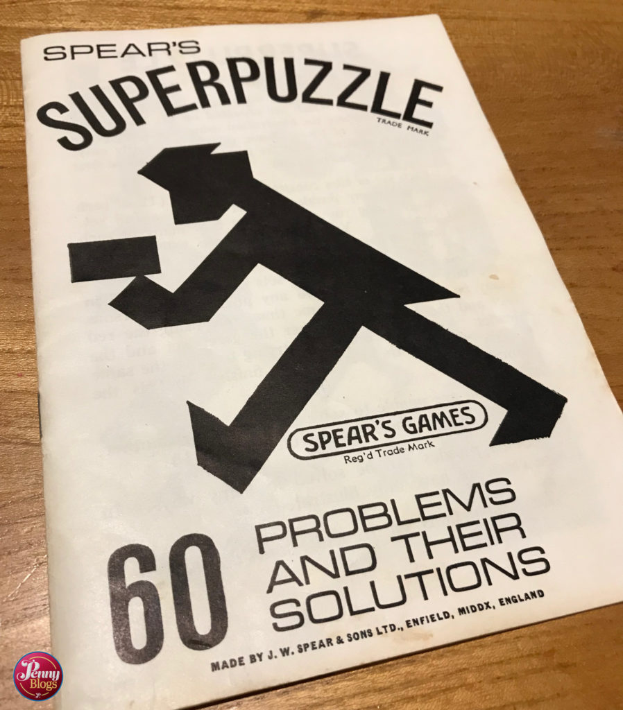 The instruction booklet for Superpuzzle which contains the 60 puzzles and their solutions.