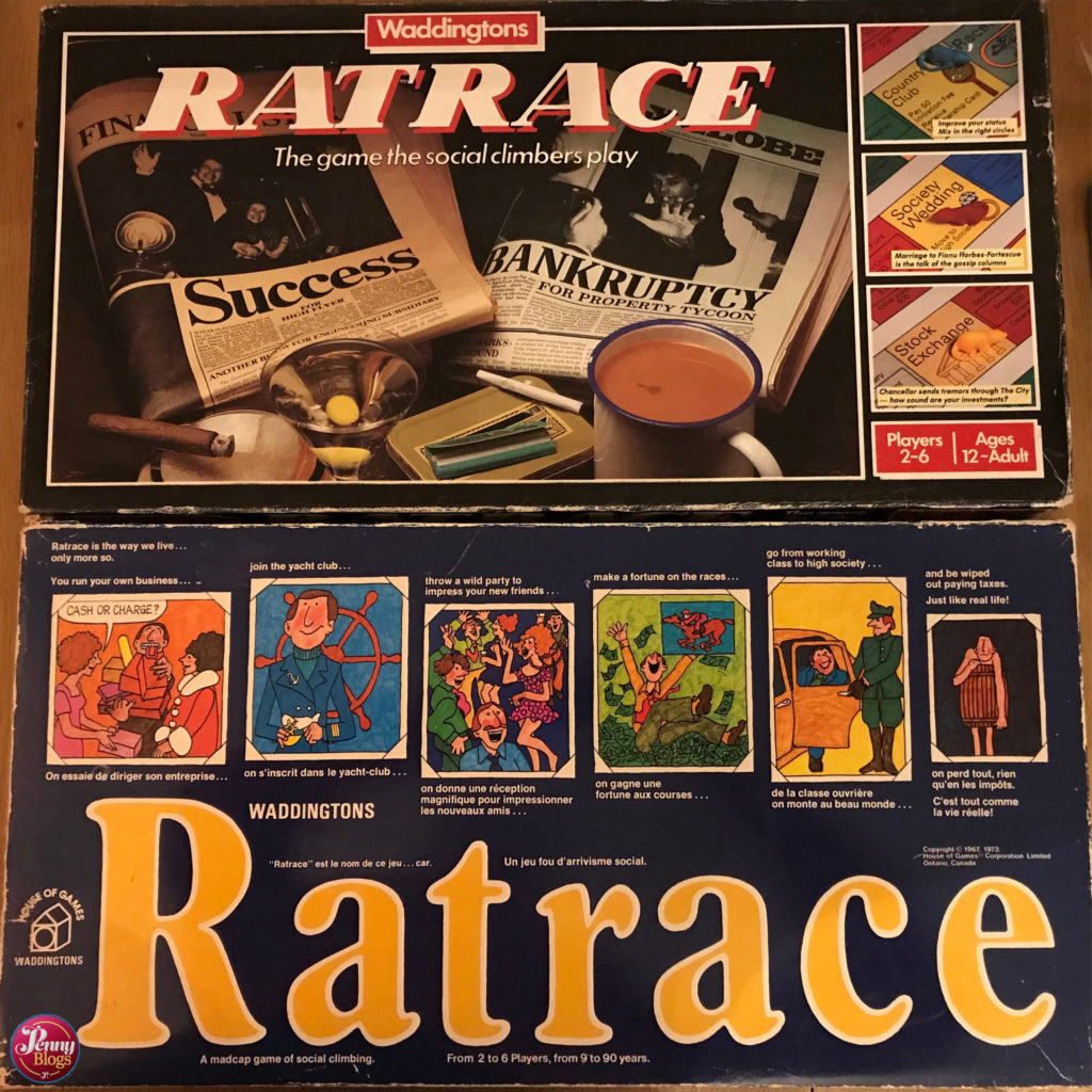 Ratrace - the 1973 and 1984 boxes of Ratrace from Waddintons