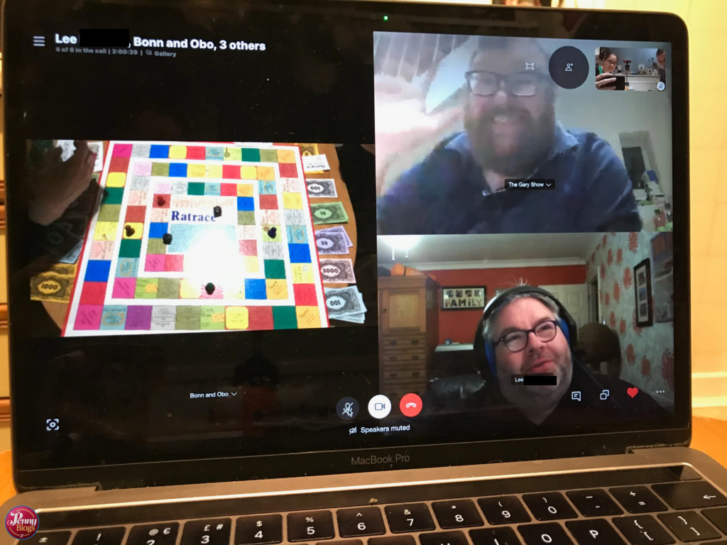 board games over zoom or Skype during lockdown