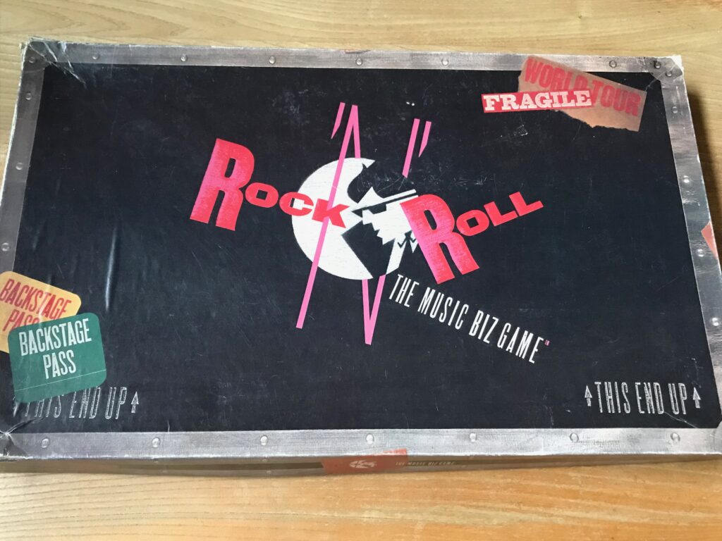 The box for Rock 'N' Roll The Music Biz Game